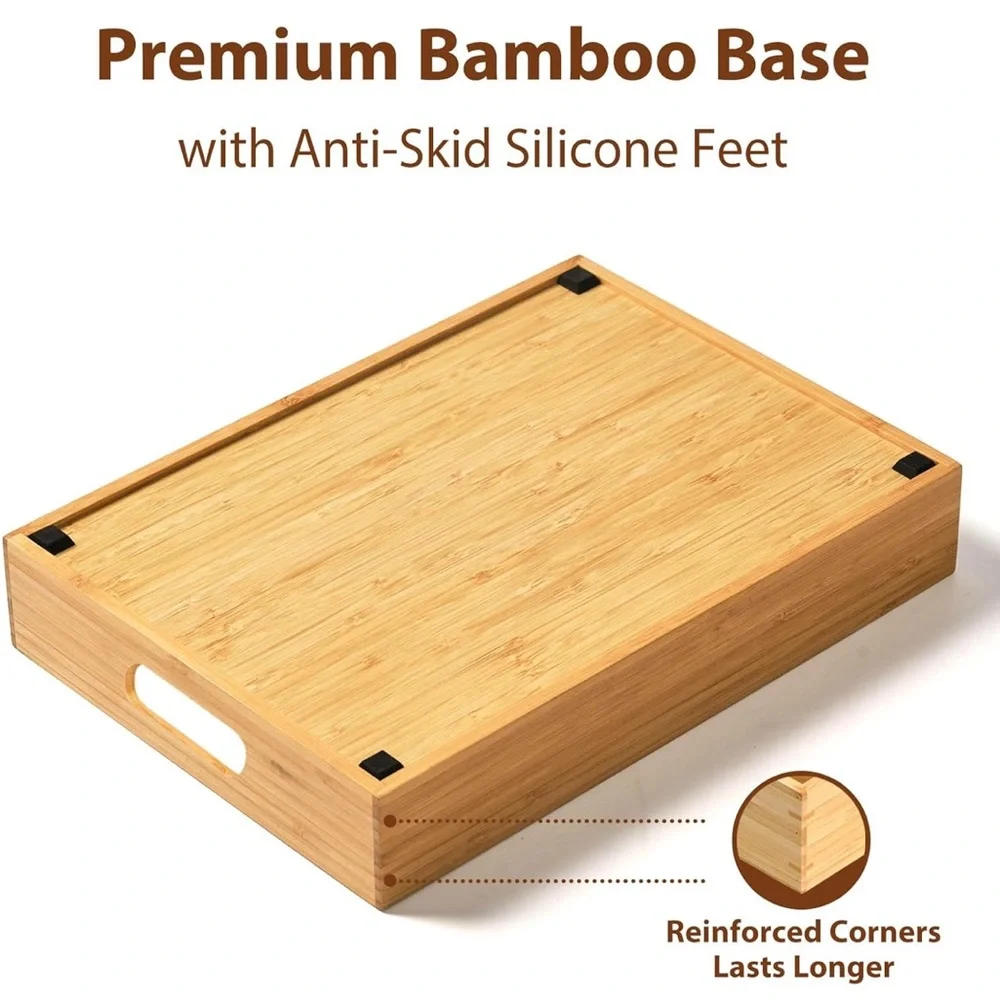 Bamboo Pantry Organizer Bin - Natural Bamboo Kitchen Storage